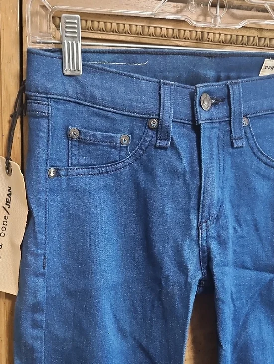 rag & bone Women’s Pull-On Skinny Jeans in Mid Blue NWT Size 24 - Picture 2 of 8